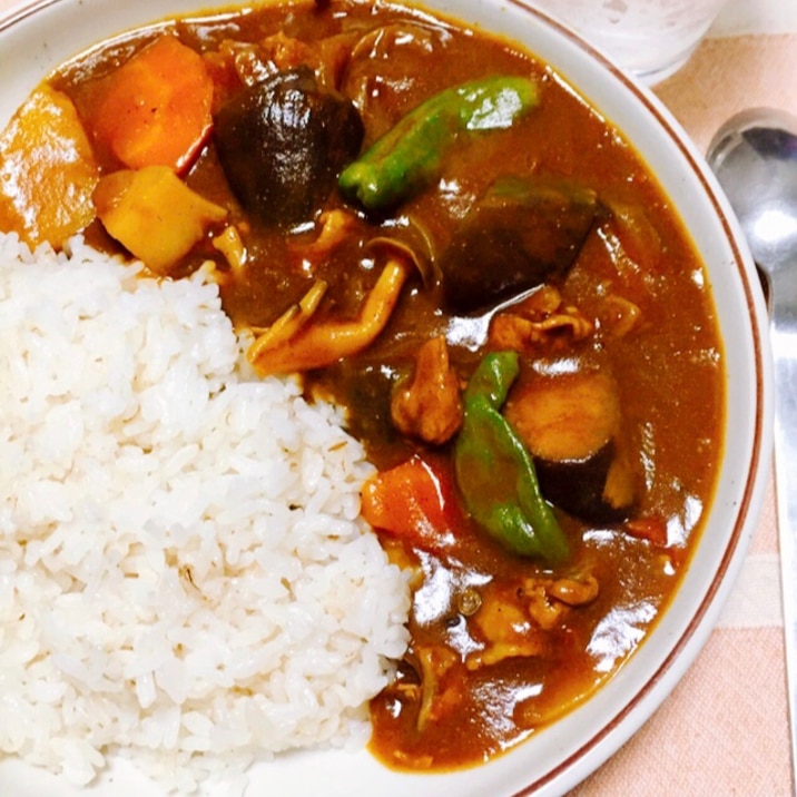 野菜たっぷり！なすとししとうの夏野菜ポークカレー